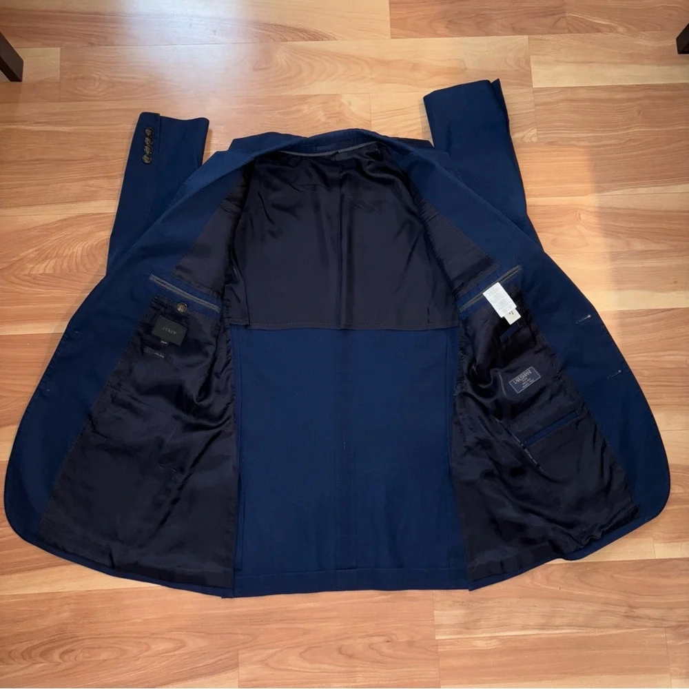J. Crew $348 Navy Ludlow Slim-fit Suit Jacket in Italian Cotton Chino Sz 38R/M